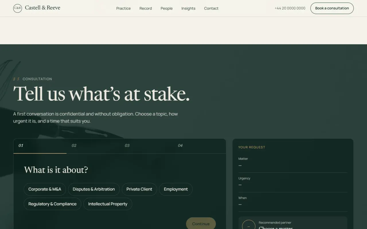 Castell & Reeve: Consultation